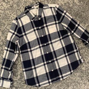 J. Crew Navy and White Boy Fit Shirt